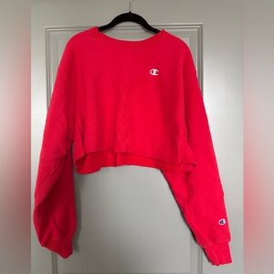Champion Women's Bright Red Crew Neck Sweater